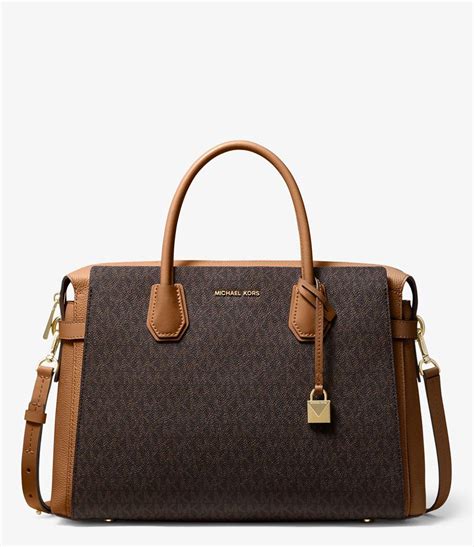 michael kors mercer medium tri-color pebbled leather belted satchel reviews|mk mercer medium.